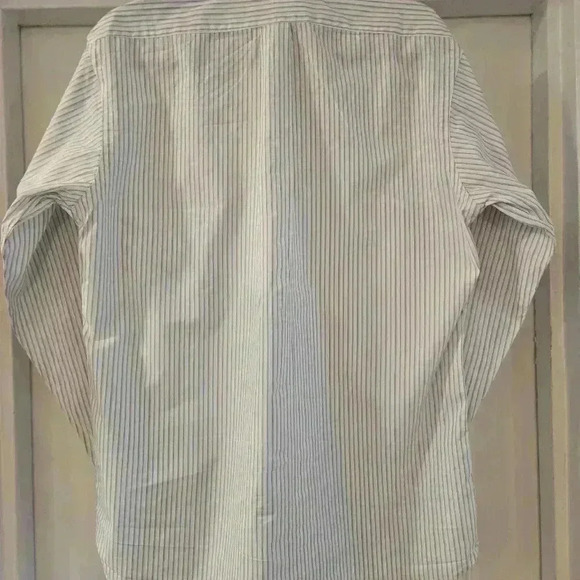 Burberrys Of London Mens Striped Button Down Dress Shirt Blue White Size 15R - Picture 3 of 8